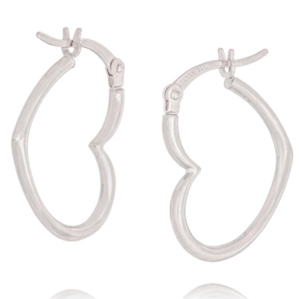 Jacmel Mauritas 14kt White Gold Heart Hoop Earrings​